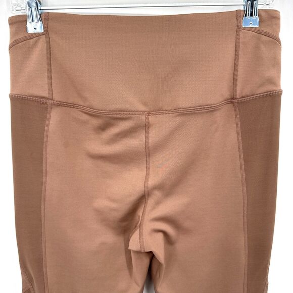 FREE PEOPLE MOVEMENT Lira Cocoa Tan Mesh Accent Leggings Size L Large - Picture 7 of 10